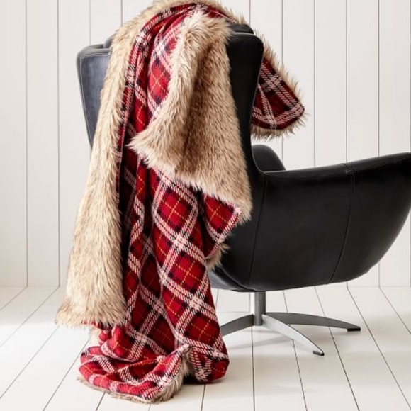 Pottery Barn Bedding Pottery Barn Nottingham Faux Fur Throw Blanket